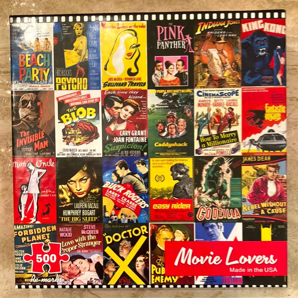 🧩COMPLETE🧩 Movie Lovers vintage movie poster 500 piece puzzle